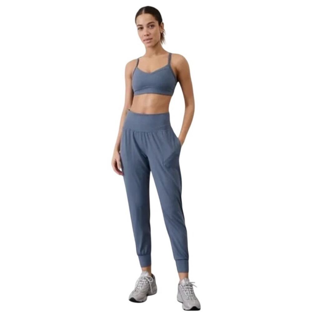 Athleta Salutation Powervita Fabric Jogger Yoga Pants Athleisure Blue S (4-6)